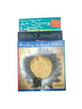 Jewelry Craft Book Mixed Media - Wired Jewelry -Beading Brick Stitch Set of 3